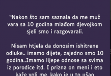 “Nakon što sam saznala da me muž vara…”