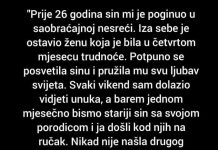 “Prije 26 godina sin mi je poginuo u saobraćajnoj nesreći”