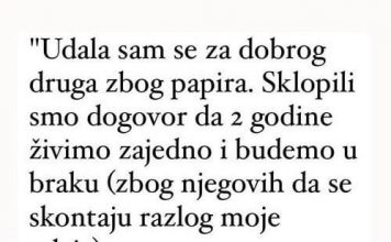 “Udala sam se za dobrog druga zbog papira”
