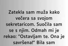 Zatekla sam muža kako večera sa svojom sekretaricom…”