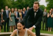 Tokom vjenčanja me je muž gurnuo u fontanu – ali moj odgovor pred svima je bio nezaboravan!