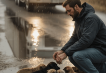 Vozač je primijetio desetke štenaca naguranih zajedno nasred autoceste – i, izlazeći iz auta, shvatio je zašto ne odlaze…