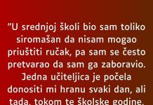 “U srednjoj školi bio sam toliko siromašan da nisam mogao”