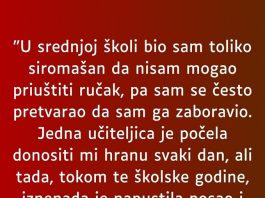 “U srednjoj školi bio sam toliko siromašan da nisam mogao”