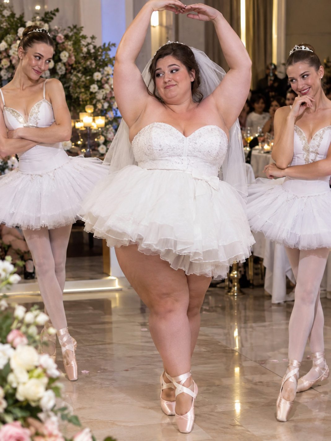Nevjesta teška 125 kilograma odlučila je zaplesati balet pred stotinama gostiju na rođendanu svog milijunaškog zaručnika. Ali samo nekoliko sekundi kasnije cijela se dvorana počela smijati. Njezin zaručnik, posramljen, htio je pobjeći kako ne bi morao gledati tu neugodnu scenu. 🫣 - featured image Nevjesta teška 125 kilograma odlučila je zaplesati balet pred stotinama gostiju na rođendanu svog milijunaškog zaručnika. Ali samo nekoliko sekundi kasnije cijela se dvorana počela smijati. Njezin zaručnik, posramljen, htio je pobjeći kako ne bi morao gledati tu neugodnu scenu. 🫣 - featured image